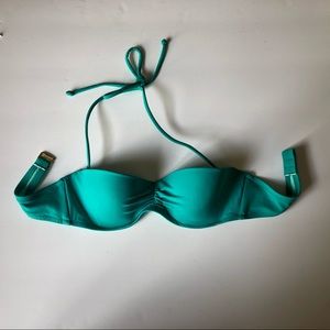 Victoria Secret turquoise swim top with cinch 32B